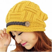 Samtree Womens Beanie Hats Stretch Crochet Knit Winter Warm Woolen Ski Cap01-Yellow at  Women’s Clothing store