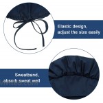 SATINIOR 3 Pieces Adjustable Scrub Cap Unisex Bouffant Hat Sweatband Cotton Scrub Hat Black Navy Blue Multicoloured Medium at Women’s Clothing store