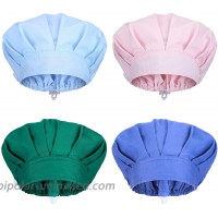 SATINIOR 4 Pieces Caps with Buttons Elastic Bouffant Caps Headwrap Hats with Sweatband for Men Women at  Women’s Clothing store