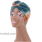 Surkat Tie Dye Turban Cap Pleated Twist Beanie Hairwrap Headwear for Women at Women’s Clothing store