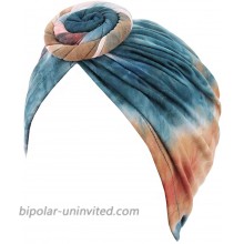 Surkat Tie Dye Turban Cap Pleated Twist Beanie Hairwrap Headwear for Women at  Women’s Clothing store