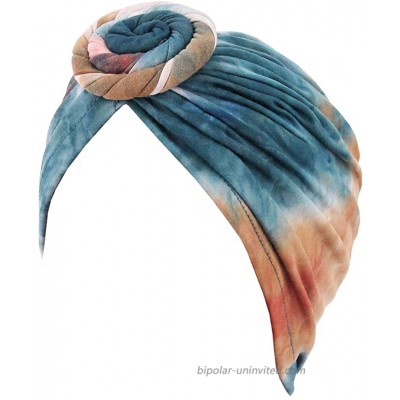 Surkat Tie Dye Turban Cap Pleated Twist Beanie Hairwrap Headwear for Women at  Women’s Clothing store
