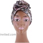 Testudineus Turbans for Women Stretchy Pre Tied Knot Headwrap Sleep Hat African Pattern Fashion Beanie Cap at Women’s Clothing store