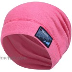 THINDUST Fleece Slouchy Beanie - Winter Beanie Hat for Men and Women - Soft Ski Skull Cap Rose Red at Women’s Clothing store