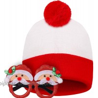 Tmflexe Red White Knit Beanie Pom Pom Cuff Beanie Hats Christmas Costume Beanies at  Men’s Clothing store