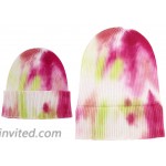 UIEGAR Tie Dye Beanie for Soft Women Winter Knitted Hat Skull Cap Pink and Yellow at Women’s Clothing store