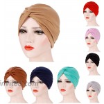 Vpang Women's Stretch Cotton Twist Pleasted Hair Wrap Turban Hat Cancer Chemo Beanie Cap Turban Headwear Arab Head Wrap Khaki at Women’s Clothing store