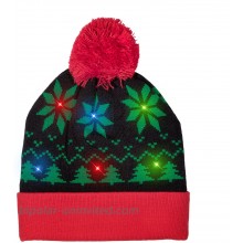 Windy City Novelties LED Light-up Knitted Ugly Sweater Holiday Xmas Christmas Beanies - 3 Flashing Modes Christmas Theme