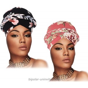 Woeoe Floral Turban Head Wrap Pink Pattern African Head Scarf Soft Flower Polyester Head Cover Cap Short Braid Headwear for Women and Girls2 Packs at  Women’s Clothing store