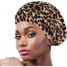 Woeoe Soft Womens Head Wraps Leopard Print Stretch Cap Headwear Polyester African Head Scarf Hat Fabric Elastic Head Cover for Women and Girls Brown at  Women’s Clothing store