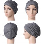 Womens Head Wrap Cover Scarves Cancer Beanie Hat for Chemo Patient Sleep Cap Turban Surgical Hair Jersey Casual Gray at Women’s Clothing store