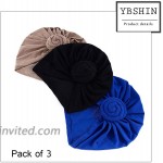 YBSHIN Boho African Headwrap Black Pre-Tied Bonnet Turban Knot Beanie Cap Headbands Chemo Cap Hats for Women and Girls Pack of 3 at Women’s Clothing store