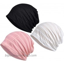 Yuzemumu Beanies Polyester Cancer Headwear Skull Cap Knitted hat for Women 3pack-A at  Women’s Clothing store