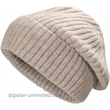 ZLYC Winter Slouchy Beanie Hat Warm Ribbed Knit Stretch Skull Cap for Women Men Solid Khaki at  Women’s Clothing store
