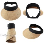 2 Pieces Sun Visor Hats Summer Wide Brim Beach Straw Hats Adjustable Large Brim Cap Golf Hat for Women at Women’s Clothing store
