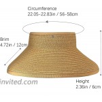 accsa Womens Sun Visor Hats Summer Straw Hat Wide Brim Roll-up Sun Hat with Bowknot UPF 50+ for Beach Travel Brown at Women’s Clothing store