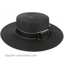 Ayliss Women Straw Hat Bowknot Boater Summer Fedoras Beach Sun Hat Black at  Women’s Clothing store