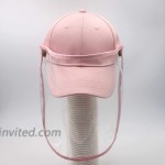 Baseball Cap for Womens Men Sun Hat with Removable Transparent Cover Foldable Plain Hat Summer Bucket Hats Outdoor Gym Sport Hat02 Pink at Women’s Clothing store