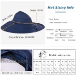 Comhats Sun Visors Hats for Women Beach Hats Foldable Summer UV Protection Wide Brim UPF 50 Black