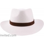 Cuenca Panama hat - 100% Natural fibers - Big Brim 7.5 cm - Hand Made in Ecuador - Quality Grade FINO at Women’s Clothing store