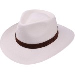 Cuenca Panama hat - 100% Natural fibers - Big Brim 7.5 cm - Hand Made in Ecuador - Quality Grade FINO at Women’s Clothing store