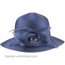 DANTIYA Women's Organza Floral Kentucky Derby Church Dress Cloche Hat Fascinator Bucket Hat Blue at  Women’s Clothing store