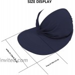 Fatu Fashion Ponytail Hats for Women Outdoor UV Protection Adult Elastic Hollow Cap Summer Beach Sun Hats for Women Wide Brim Navy Blue at Women’s Clothing store