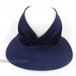 Fatu Fashion Ponytail Hats for Women Outdoor UV Protection Adult Elastic Hollow Cap Summer Beach Sun Hats for Women Wide Brim Navy Blue at Women’s Clothing store