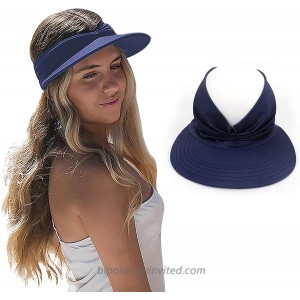 Fatu Fashion Ponytail Hats for Women Outdoor UV Protection Adult Elastic Hollow Cap Summer Beach Sun Hats for Women Wide Brim Navy Blue at  Women’s Clothing store