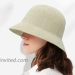Fittia Women Summer Cloche Hat Sun Church Hat Adjustable Short Brim 1920 Vintage Hepburn Hat Beige