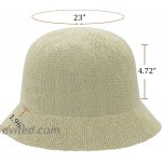 Fittia Women Summer Cloche Hat Sun Church Hat Adjustable Short Brim 1920 Vintage Hepburn Hat Beige