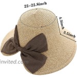 Floppy Beach Straw Sun Hat for Women UPF UV Protection Large Wide Brim Bowknot Summer Hat for Vacation Fishing Travel…