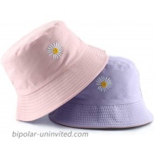 Flower Embroidery Hat Summer Travel Bucket Beach Sun Hat UPF 50+ Sun Protection Reversible Vistor Outdoor Cap for Men&Women Pink-Purple at  Women’s Clothing store
