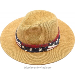 Funky Junque Womens Short Wide Brim UPF 50 Adjustable Beach Straw Fedora Panama Sun Hat at  Women’s Clothing store