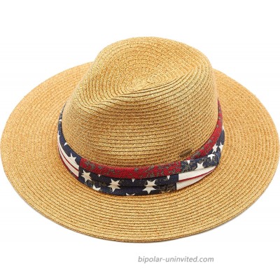 Funky Junque Womens Short Wide Brim UPF 50 Adjustable Beach Straw Fedora Panama Sun Hat at  Women’s Clothing store