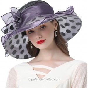 Go Mai Women's Church Derby Tea Party Wedding Hat Polka Dot Organza Hats at  Women’s Clothing store