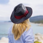 H.Busque Classic Paper Straw Fedora Hat Flat-weaving Sun Straw Hats for Womens Mens Panama Hat Summer Beach Wide Brim Floppy Fedora Cap Anti-UV at Women’s Clothing store