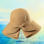HH Family Straw Hat for Women Wide Brim Floppy Packable Foldable Fashionable Summer Beach Sun Hats P Khaki at Women’s Clothing store