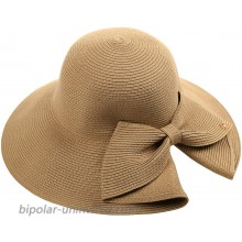 HH Family Straw Hat for Women Wide Brim Floppy Packable Foldable Fashionable Summer Beach Sun Hats P Khaki at  Women’s Clothing store