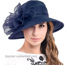 HISSHE Cloche Oaks Church Dress Bowler Derby Wedding Hat Party S015 2 Bow-Navy at  Women’s Clothing store