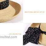 Jack&Arrow Sun Hats for Women Womens Wide Brim Beach Straw Hat UV UPF50 Travel Holiday Summer Floppy Hat at Women’s Clothing store