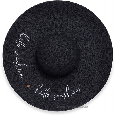 Katie Loxton Hello Sunshine Womens One Size Fits Most Fashion Black Straw Hat at  Women’s Clothing store