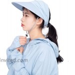 LANGUO MAOYI Sun Protection Clothing for Women Fashion Cap with Mask for Outdoor Hiking Fishing in Summer Removable Long Sleeve UPF 50+ Blue