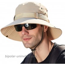 Outdoor UPF 50+ UV Sun Protection Waterproof Breathable Wide Brim Bucket Sun Hat for Men Women Khaki-3 at  Men’s Clothing store