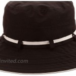 Panama Jack Women's Bucket Sun Hat - Packable Lightweight Nylon UPF SPF 50+ Sun Protection 3 Wide Big Brim Black at Women’s Clothing store