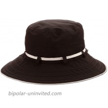 Panama Jack Women's Bucket Sun Hat - Packable Lightweight Nylon UPF SPF 50+ Sun Protection 3 Wide Big Brim Black at  Women’s Clothing store