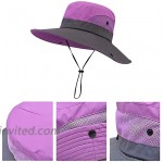 Peicees 3PCS Women's Outdoor UV Protection Foldable Mesh Wide Brim Beach Fishing Hat at Women’s Clothing store