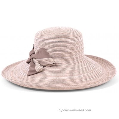 Physician Endorsed Women's Southern Charm Packable Adjustable Sunhat with Bow Rated UPF 50+ for Max Sun Protection Café Au Lait at  Women’s Clothing store