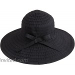 San Diego Hat Company Women's Ribbon Large Brim Hat Black One Size at Women’s Clothing store Sun Hats