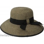 San Diego Hat Company Women's Ultrabraid Sun Brim with Back Bow Detail Mixed Black One Size at Women’s Clothing store